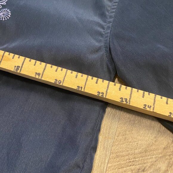 City Impact Men's Medium Embroidered Design Blue Button Down Shirt Short Sleeve - Picture 5 of 6